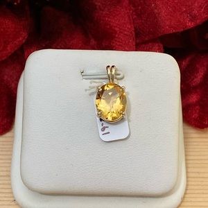 14k Yellow Gold Natural Citrine Pendant